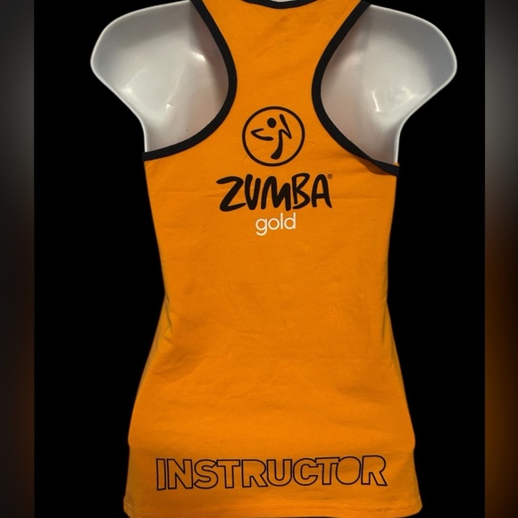 Zumba Fitness®️ Gold Women's instructor Racerback Orange Tank Top, Size M - Picture 5 of 6